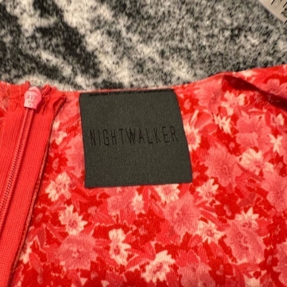 Nightwalker Peplum Floral Mini Dress with Plunging V Neckline - Picture 13 of 15